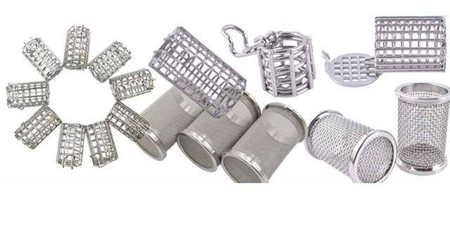 Stainless steel dissolution baskets and sinkers