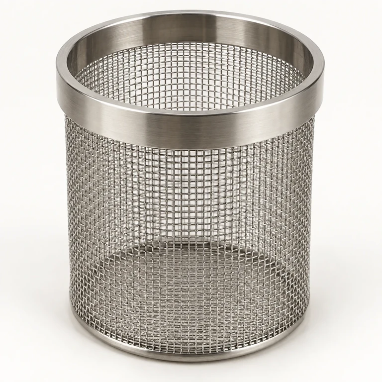 Stainless mesh dissolution basket, product reference