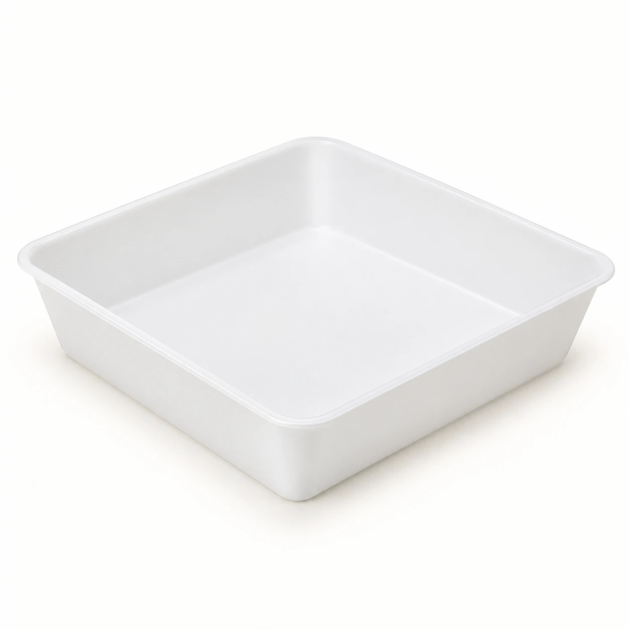 Medium white square polystyrene weighing boat. Product view for Disposable Square Antistatic Polystyrene Weigh Boats 100 ml. Representative product type; verify exact specification.