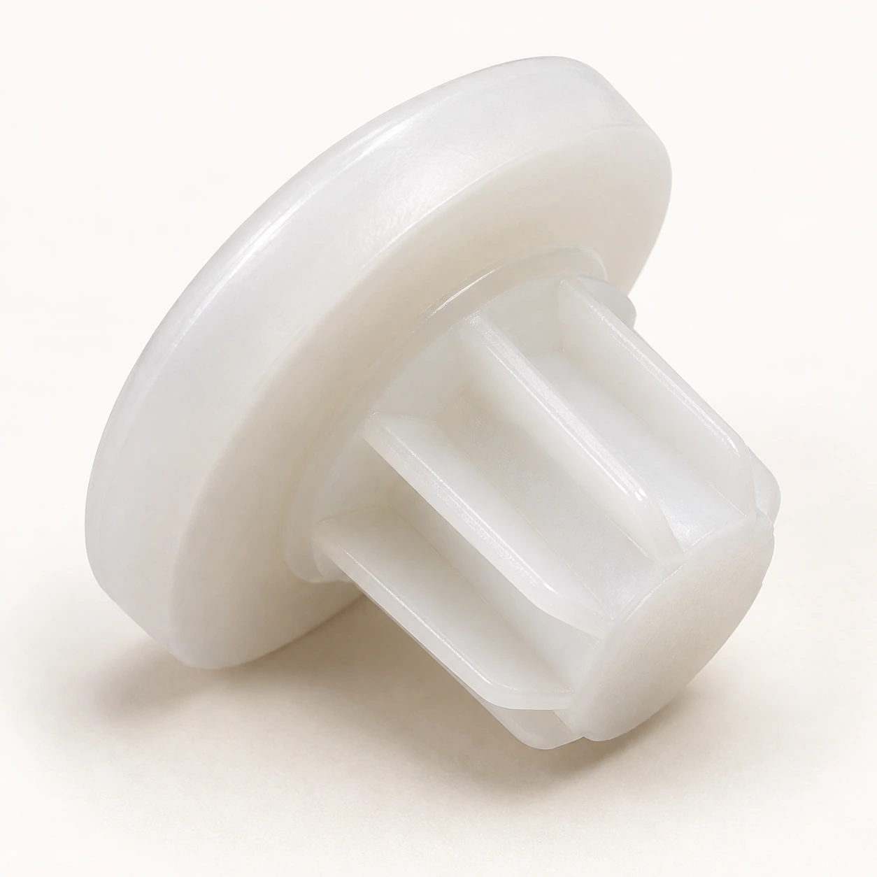 White starburst push-in vial plug. Product view for Star Bust Caps. Representative product type; verify exact specification.